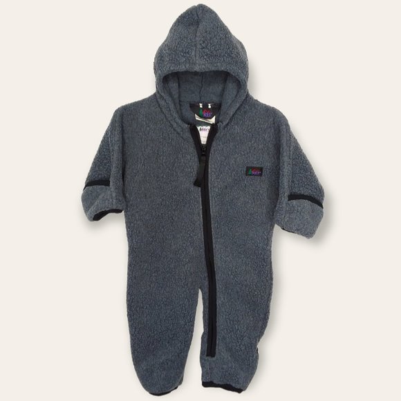 REI Jackets & Coats Vintage Rei Baby Sherpa Bunting Suit Size 6 Months Made In Usa Blue Grey